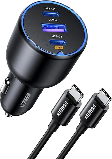 UGREEN 130W 3-Port USB-C PD Fast Car Charger – 55336